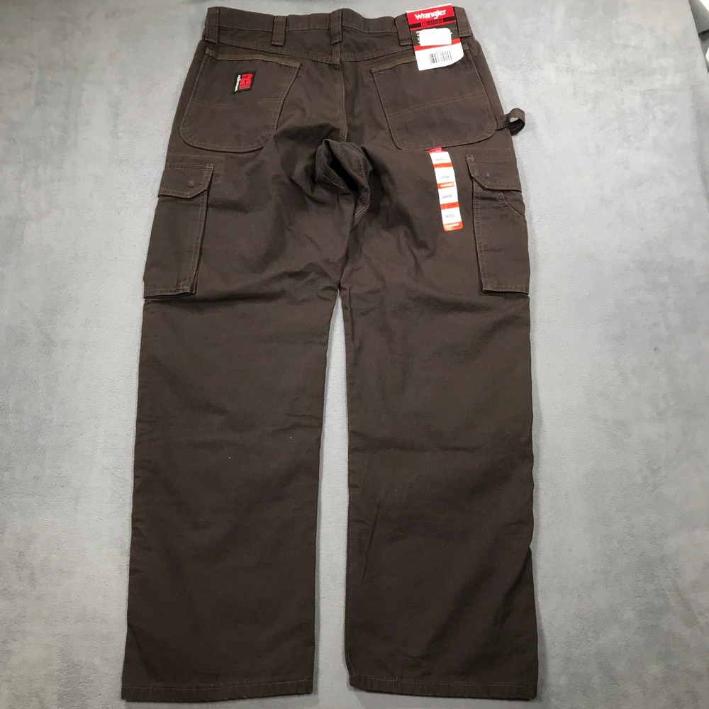 Wrangler Riggs Workwear Pants Mens 34x30 Brown New Cargo Ripstop Workwear NEW
